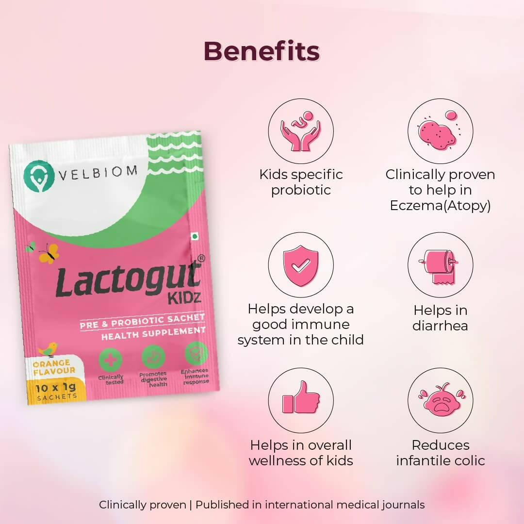 Velbiom Lactogut Kidz Probiotics Powder For Kids