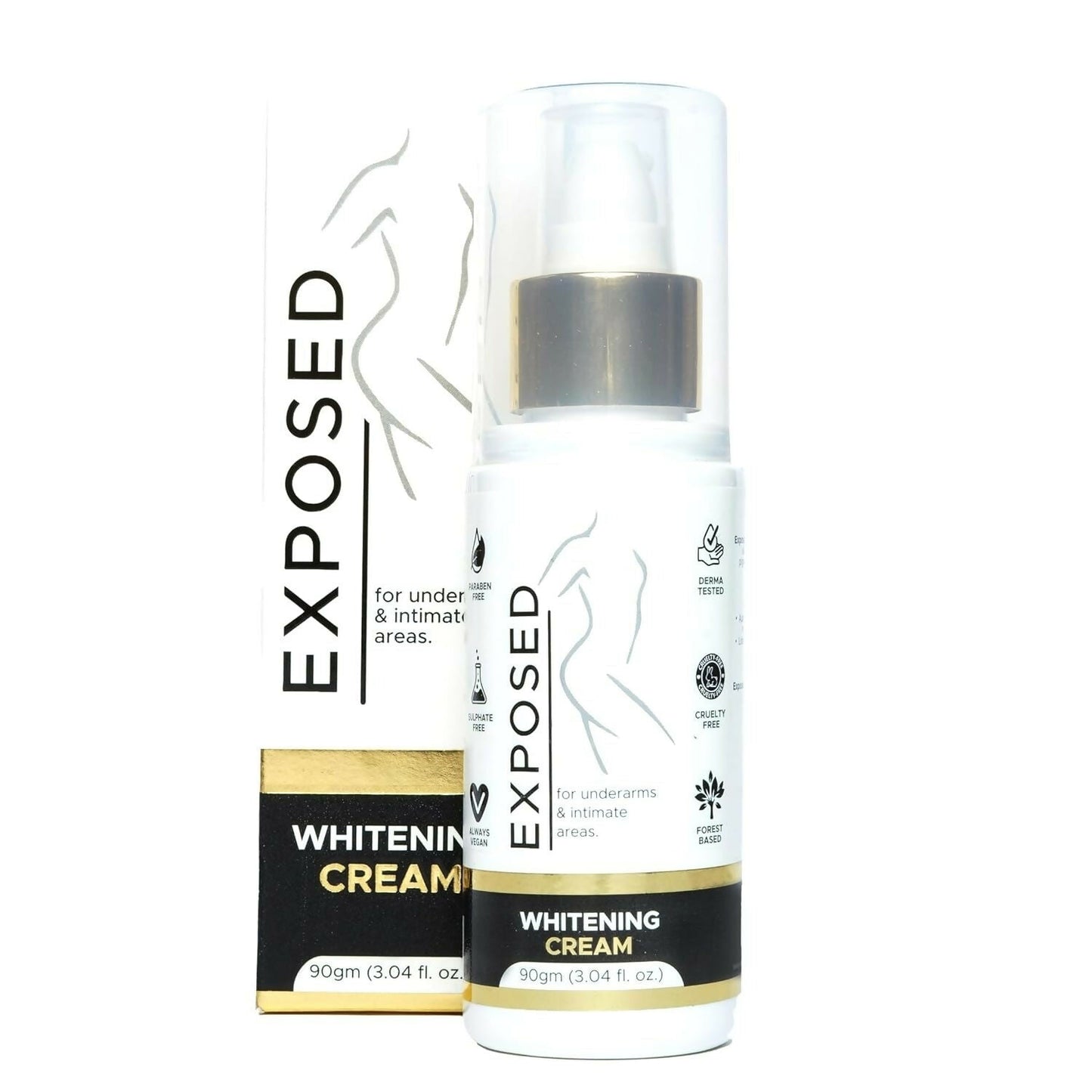 Exposed Whitening Cream For Intimate Areas Dark Underarms Elbows, Neck