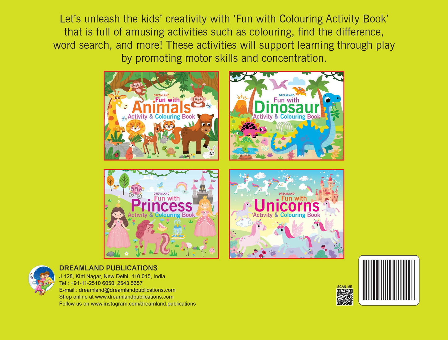 Dreamland Fun with Dinosaur Activity & Colouring : Children Interactive & Activity Book