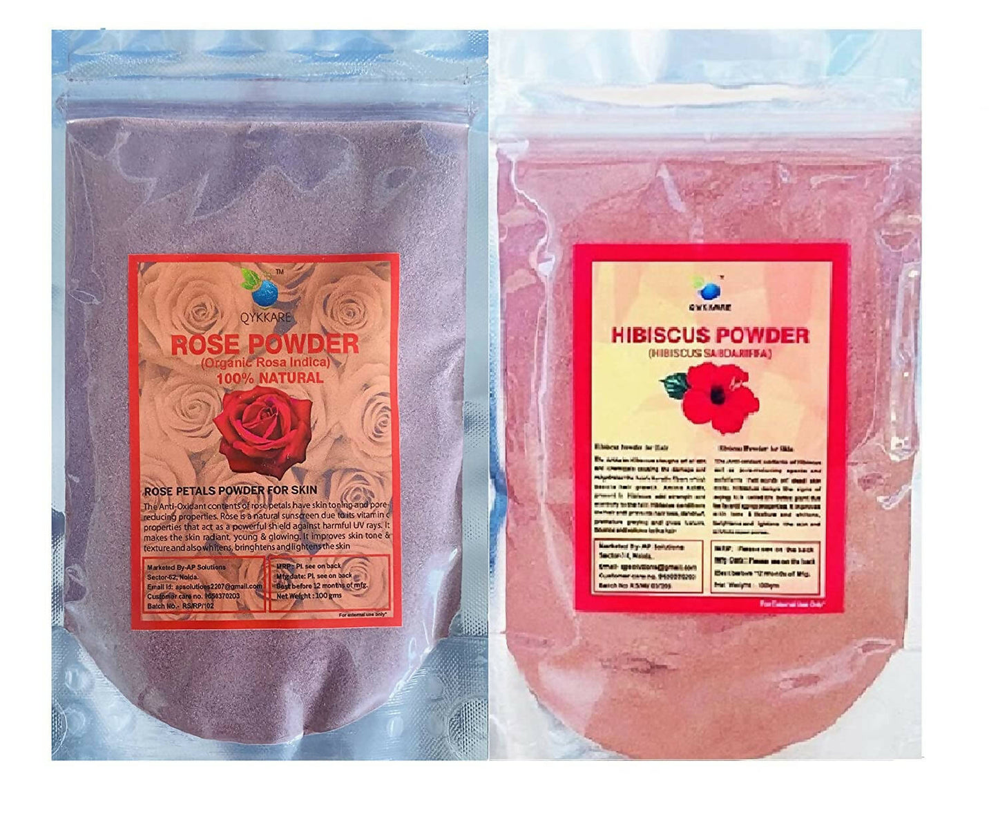 Qykkare Rose Powder And Hibiscus Powder - BUDNEN