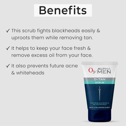 Professional O3+ Acno D-TAN Scrub With Hyaluronic & Mint