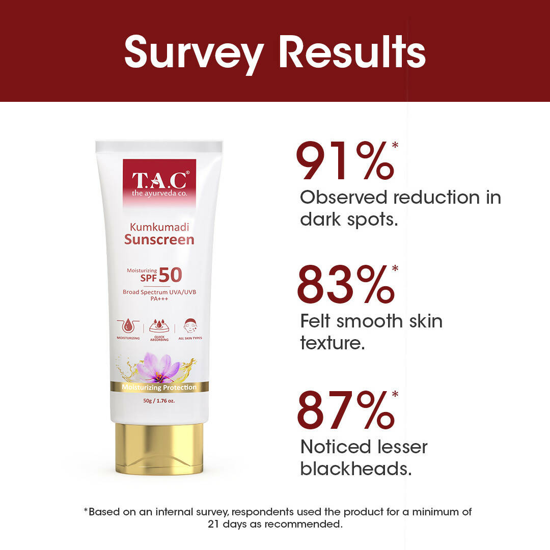 TAC - The Ayurveda Co. Kumkumadi Sunscreen Ultra Light SPF 50 with UVA/UVB PA+++