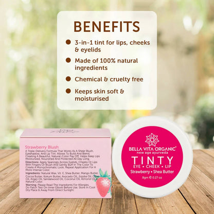 Bella Vita Organic Strawberry Tinty Blush 3 in 1