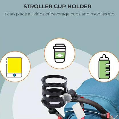 Safe-O-Kid Universal Stroller Cup Holder, Carrying Milk Bottle, Stroller/Pram For Baby, Blue