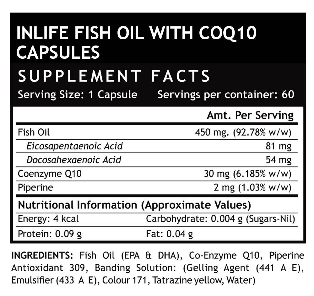 Inlife Fish Oil With Coenzyme Q10 Capsules