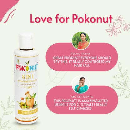 Pokonut 8 in 1 Herbal Hair Fall Control Oil