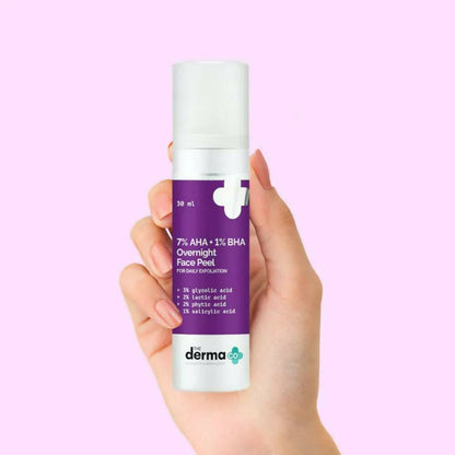 The Derma Co 7% AHA + 1% BHA Overnight Face Peel