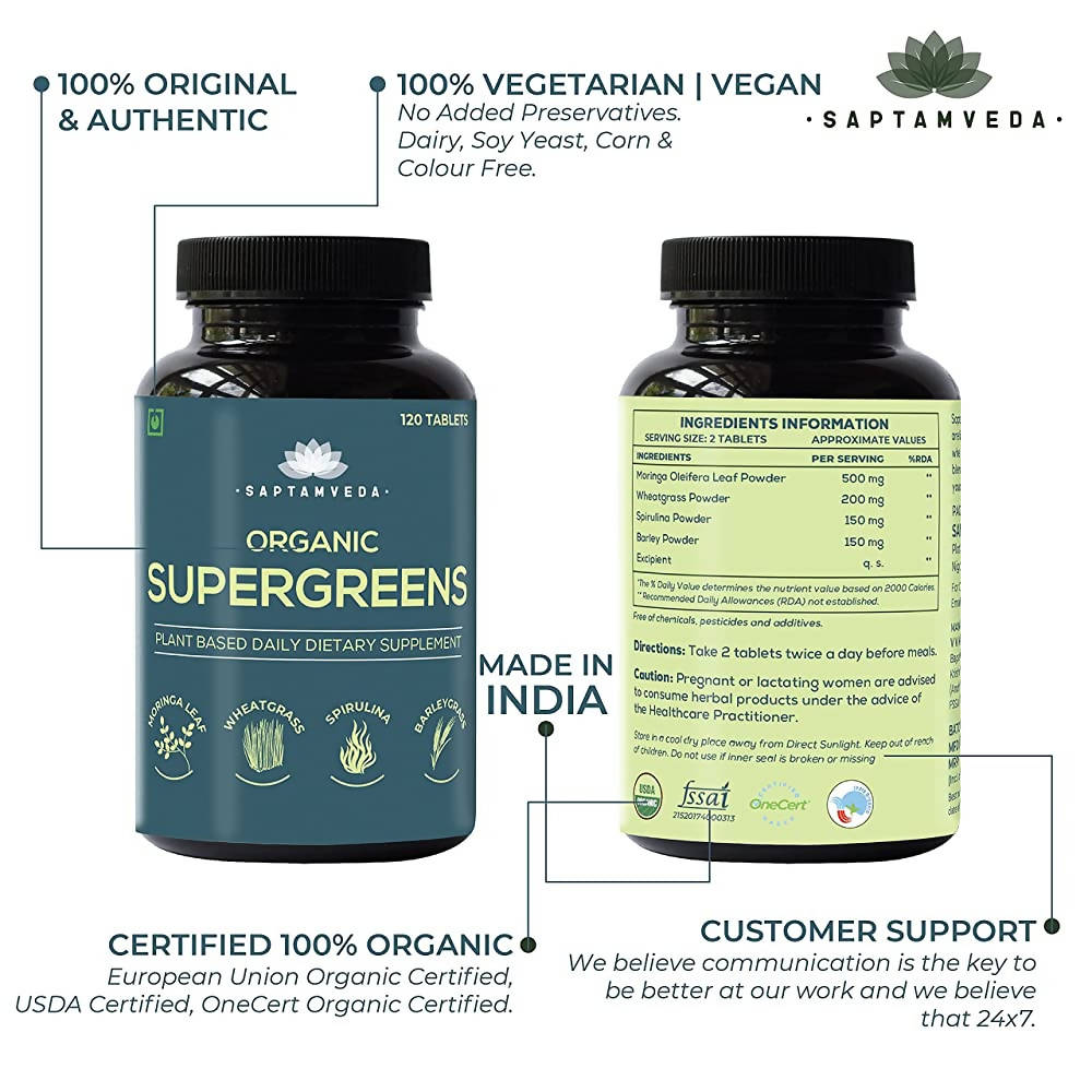 Saptamveda Organic Supergreens Tablets