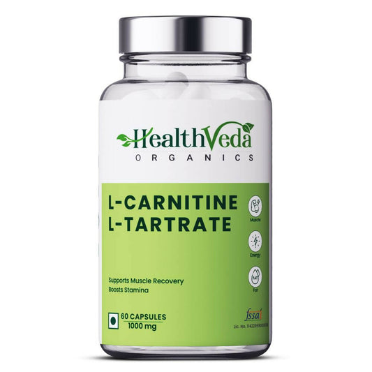 Health Veda Organics L Carnitine L-Tartrate Veg Capsules - BUDNE