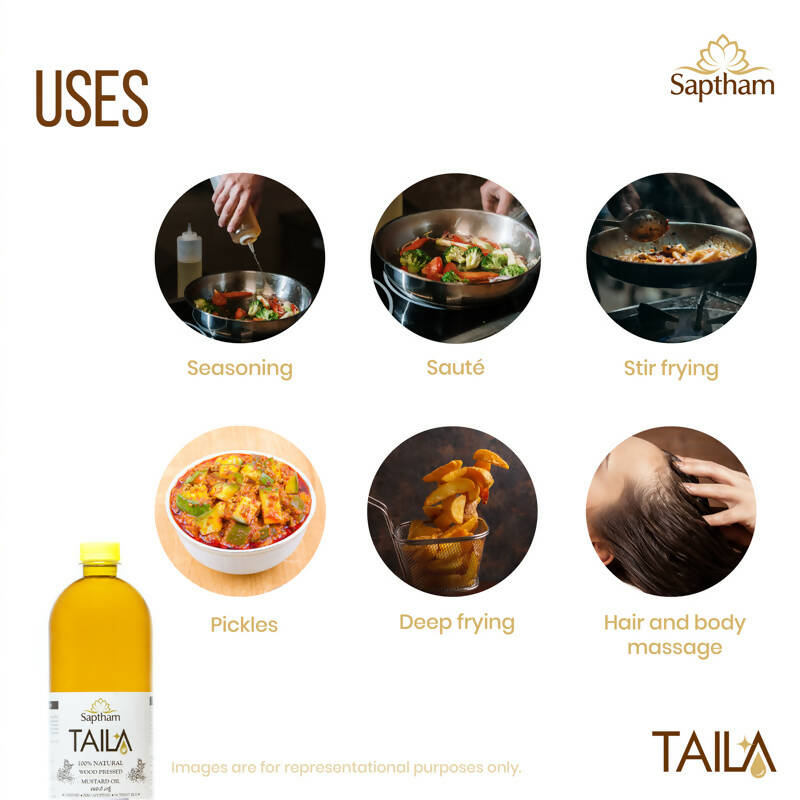 Saptham Taila 100% Wood Pressed Mustard Oil