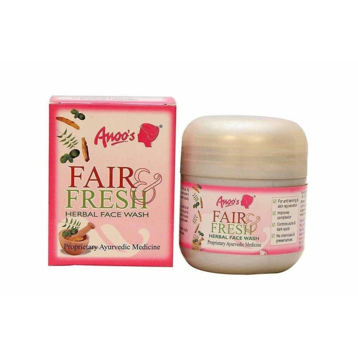 Anoos Fair and Fresh Herbal Face Wash - 50GM