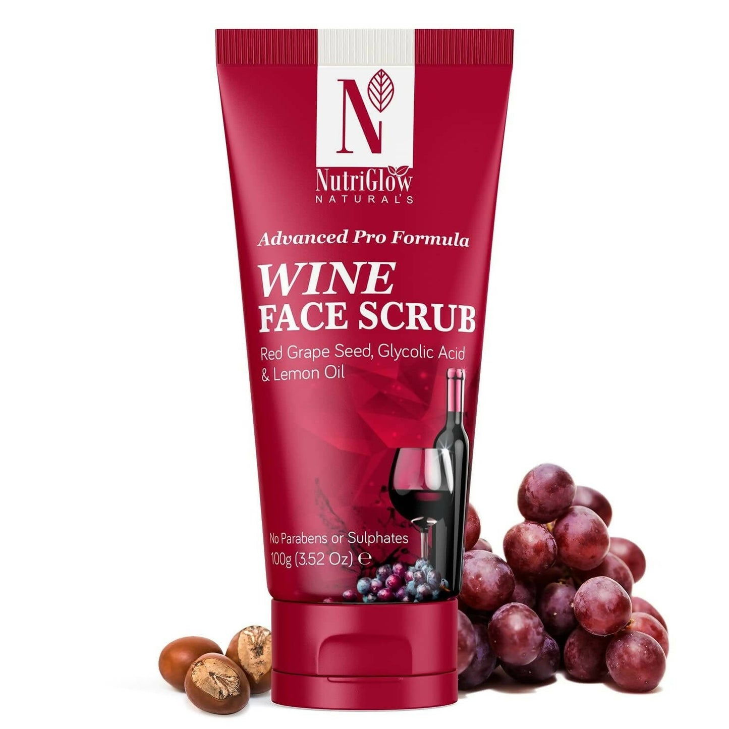 NutriGlow NATURAL'S Advanced Pro Formula Wine Face Scrub
