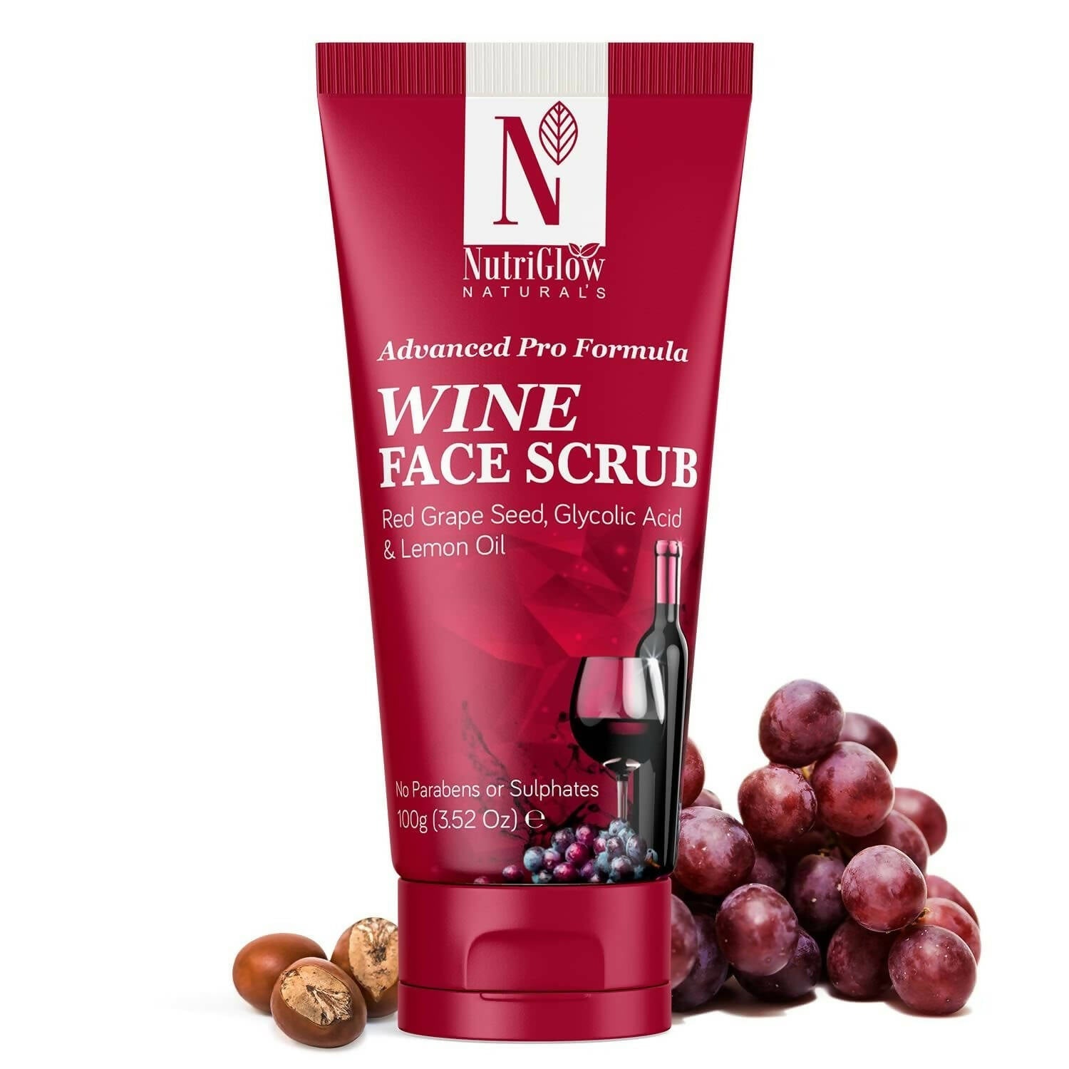 NutriGlow NATURAL'S Advanced Pro Formula Wine Face Scrub