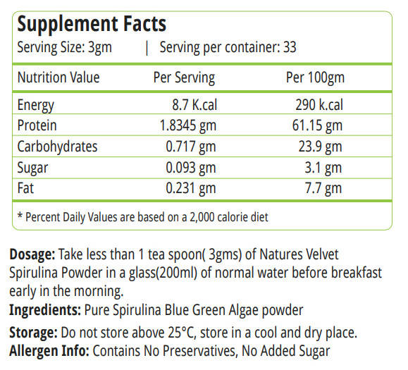 Nature's Velvet Spirulina Powder