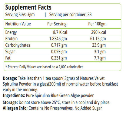 Nature's Velvet Spirulina Powder