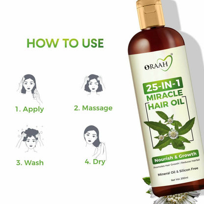 Oraah Beauty Care Combo (Hair oil + Hair Mask + Ubtan Face Mask)