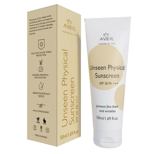 Aveil Unseen Physical Sunscreen SPF 50 PA +++