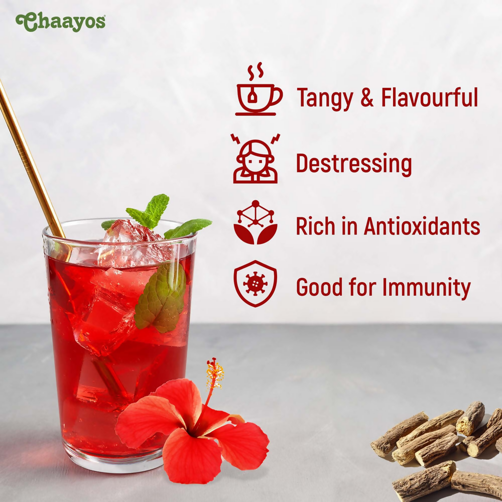 Chaayos Hibiscus Mulethi Green Tea Bags