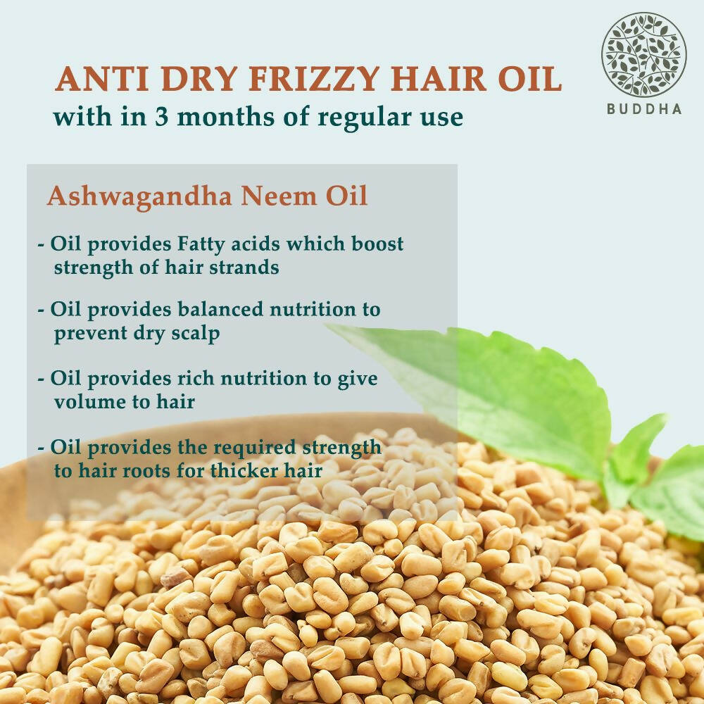 Buddha Natural Anti Dry Frizzy Hair Oil - For Instant Shine, Smoothness & Soft Hair