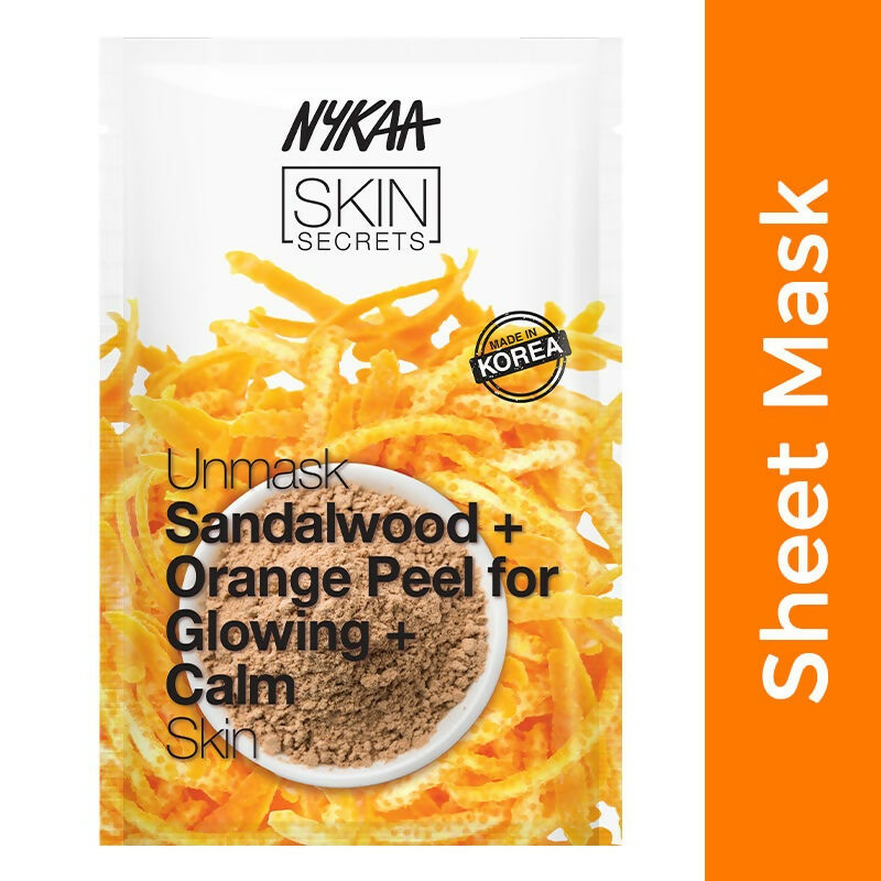 Nykaa Skin Secrets Indian Rituals Sandalwood + Orange Peel Sheet Mask For Glowing & Calm Skin