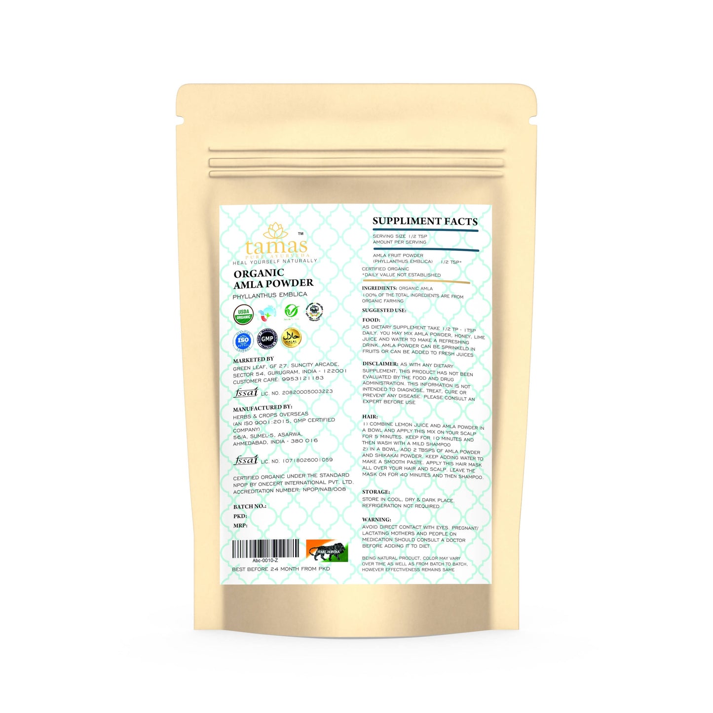 Tamas Pure Ayurveda Superfood Organic Amla Powder