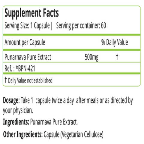 Nature's Velvet Punarnava Pure Extract Capsules