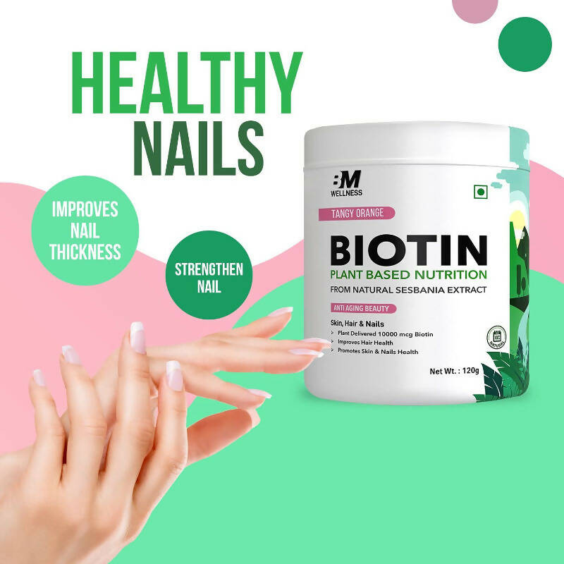 BM Wellness Plant Based Biotin 10000+ Mcg - Tangy Orange