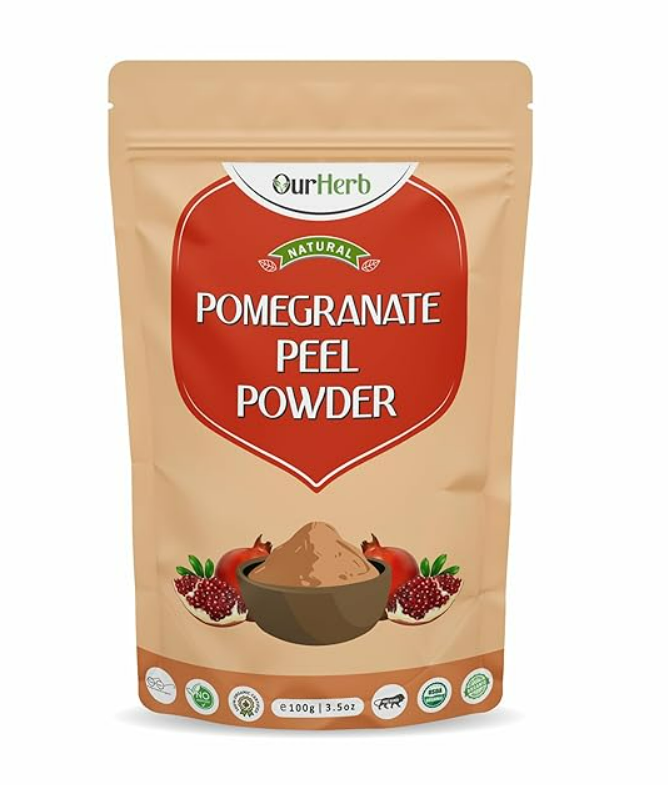 Ourherb Natural & Organic Pomegranate Peel Powder for Skin Care & Hair Care - 200GM