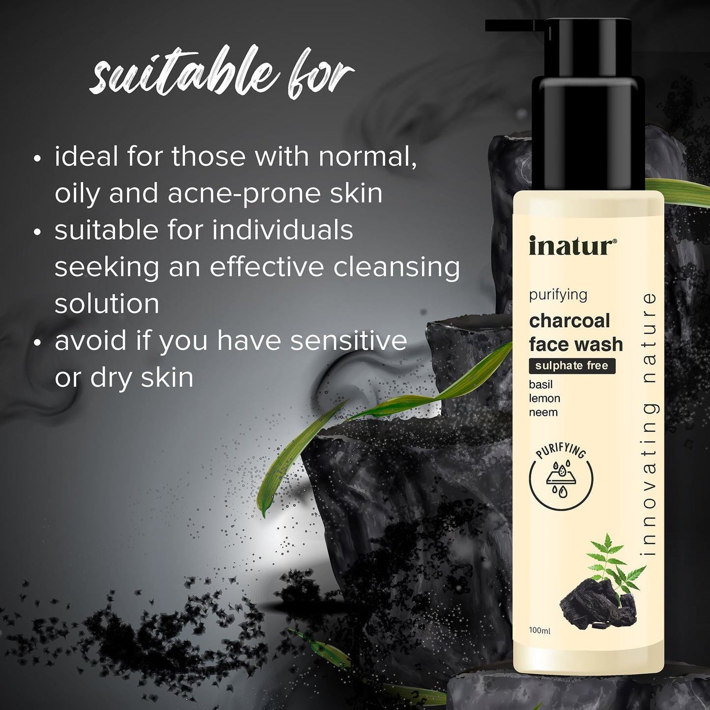 Inatur Charcoal Face Wash