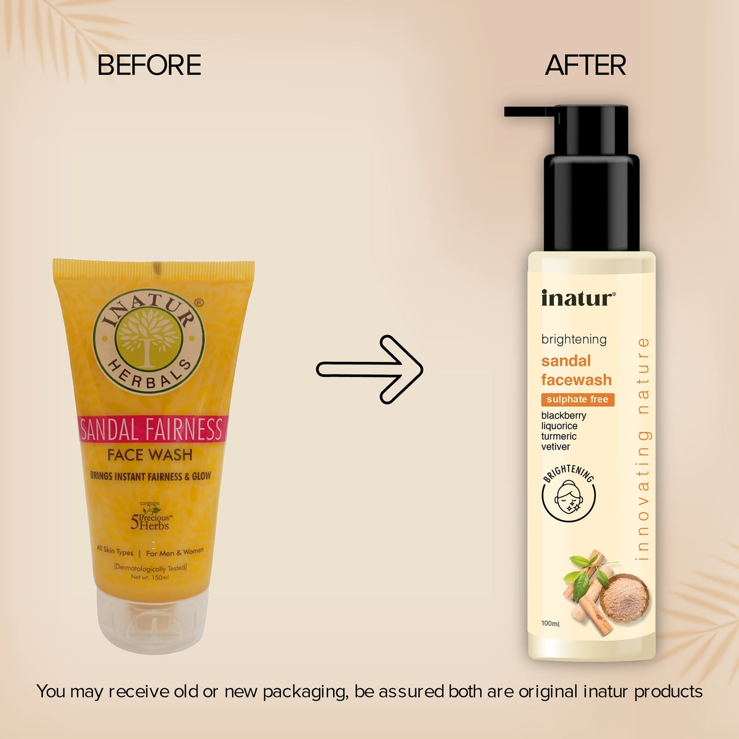 Inatur Sandal Fairness Face Wash