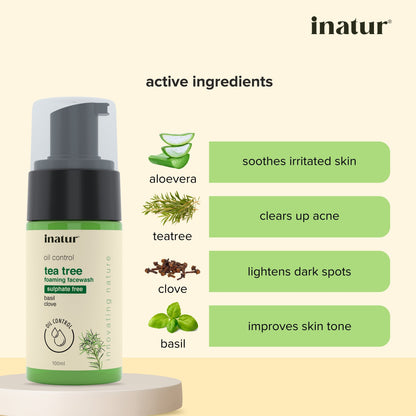 Inatur Tea Tree Foaming Face Wash