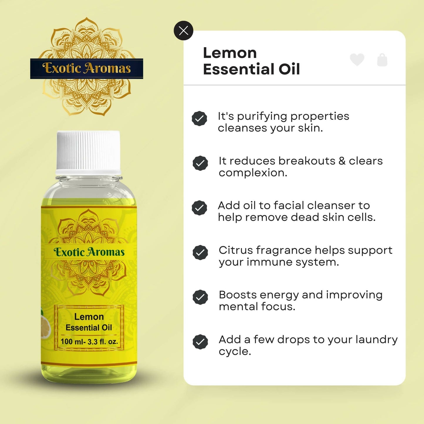 Exotic Aromas Lemon Essential Oil