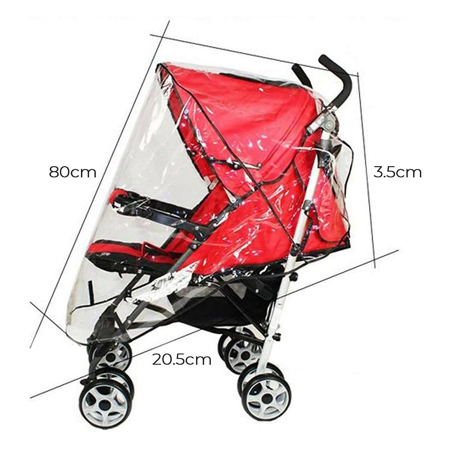 Safe-O-Kid Waterproof Transparent Rain Cum Shield Cover for Baby Pram & Strollers