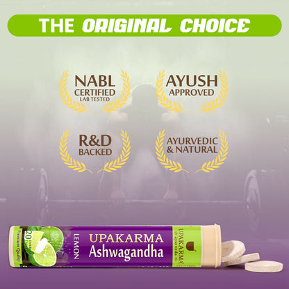 Upakarma Ayurveda Ashwagandha Effervescent Tablets - Lemon Flavour
