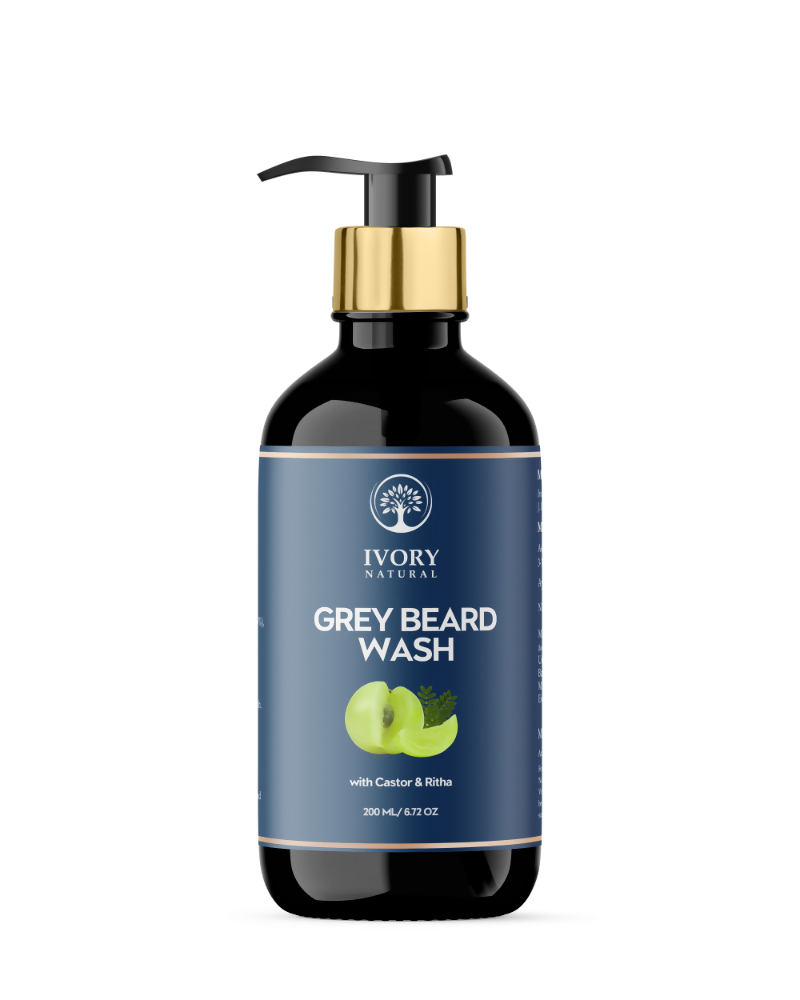 Ivory Natural Grey Beard Wash For Beard Graying And Restoring Beard'S Natural Black Shade