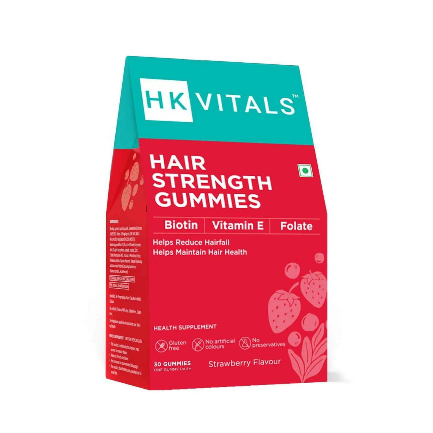 HK Vitals Hair Strength Biotin Gummies - Strawberry Flavor - usa canada australia