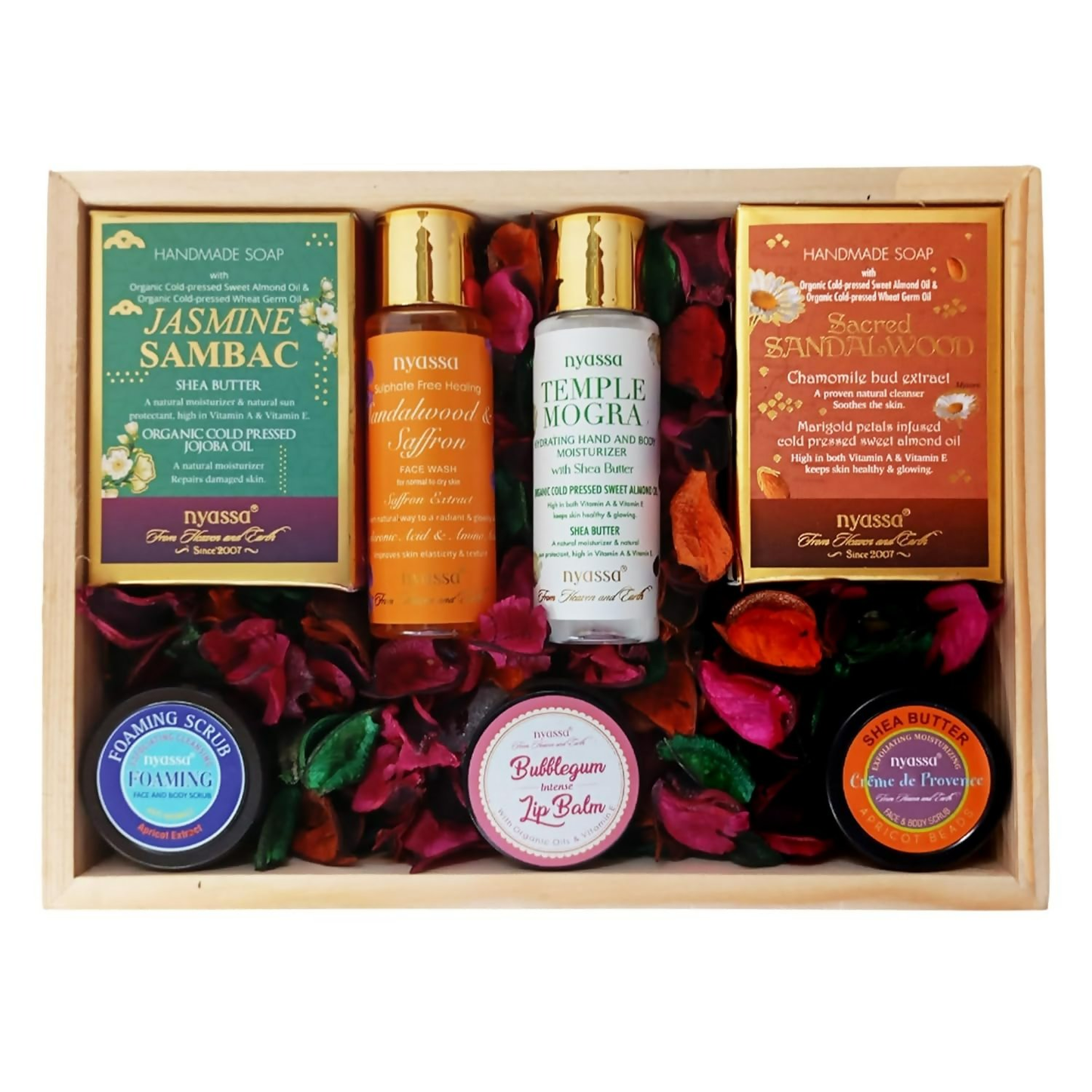 Nyassa Premium Bath and Body Treats Wooden Gift Set Kit - 260GM