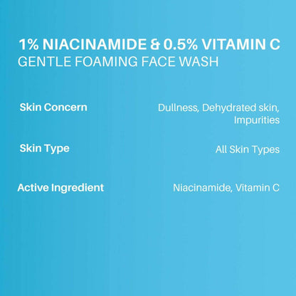 Dermdoc 1% Niacinamide & 0.5% Vitamin C Gentle Foaming Face Wash