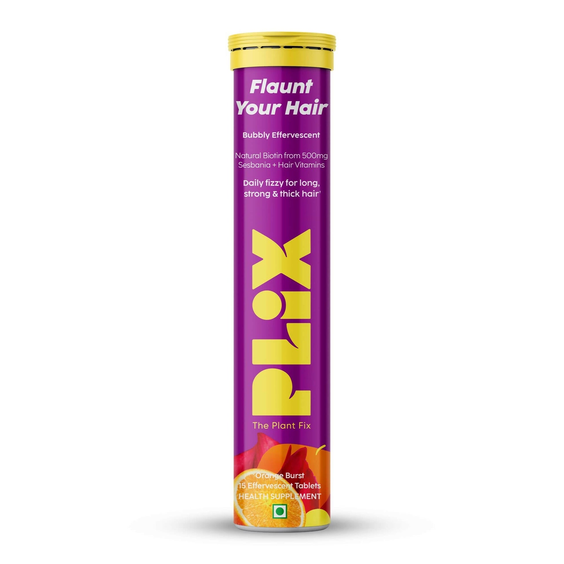 PLIX The Plant Fix Flaunt Your Hair Natural Biotin Effervescent Tablets - Orange Burst - buy-in-usa-australia-canada