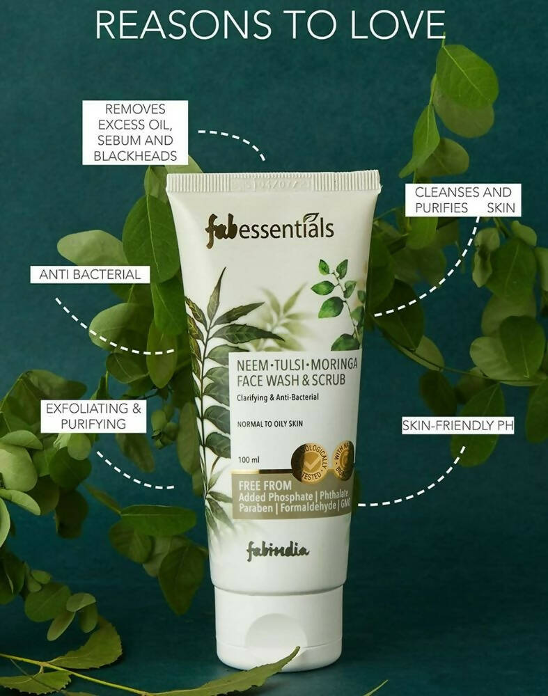 Fabessentials Neem Tulsi Moringa Face Wash & Scrub