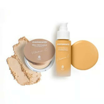 Mamaearth Glow Serum Foundation + Glow Oil Control Compact Combo - Ivory Glow