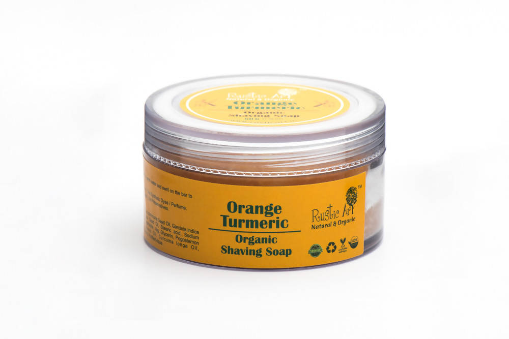 Rustic Art Orange Turmeric Organic Shaving Soap