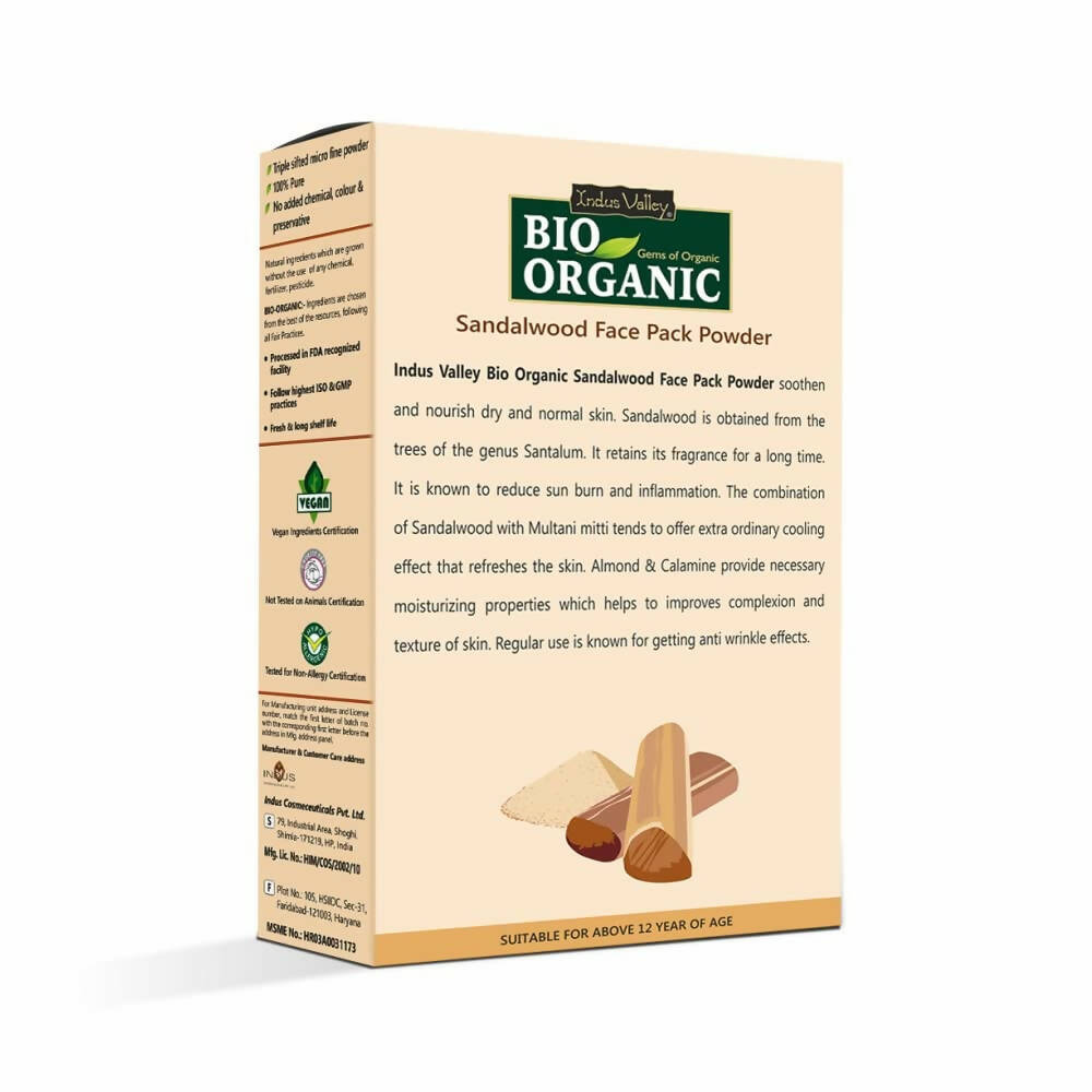 Indus Valley Bio Organic Sandalwood Face Pack Powder