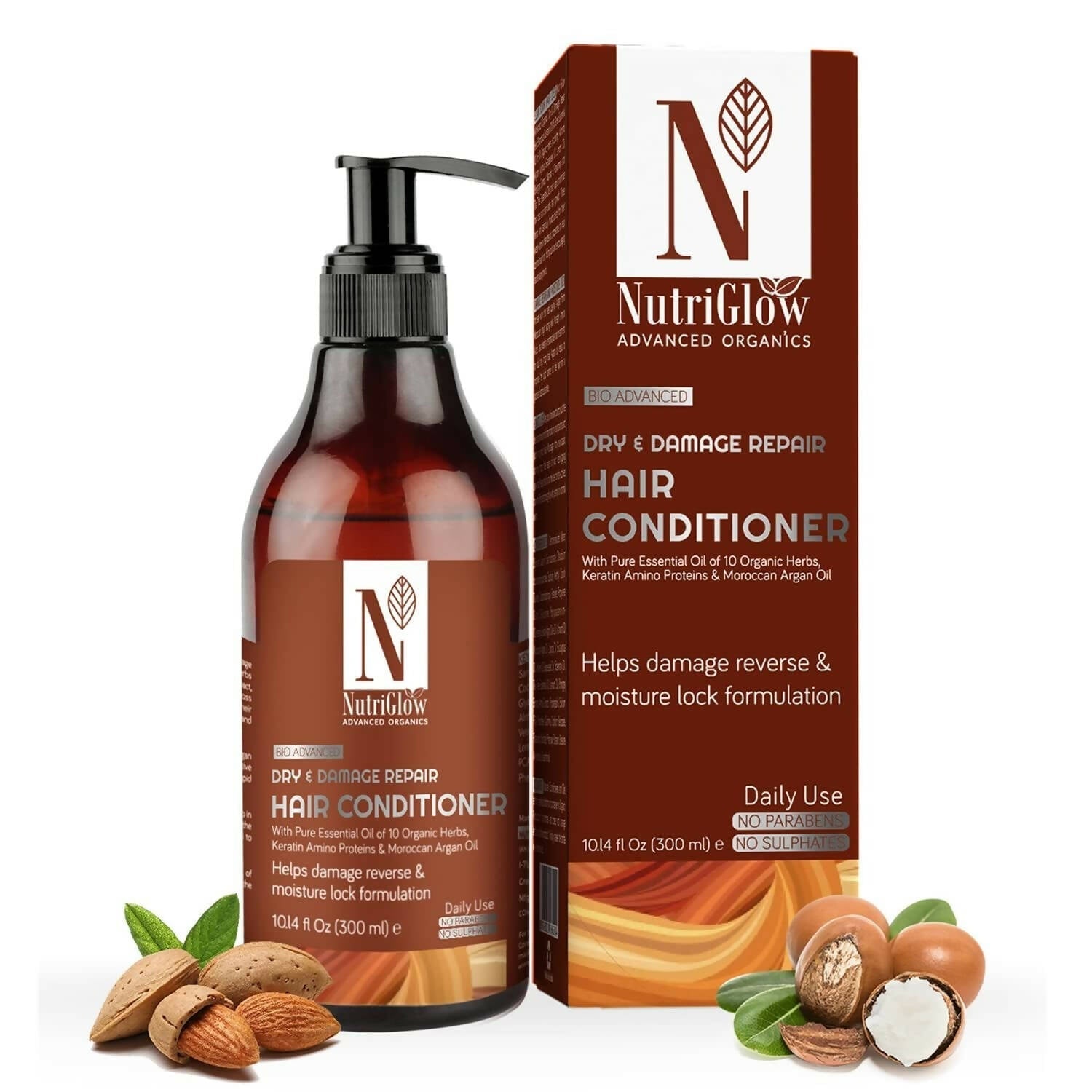 NutriGlow Advanced Organics Bio Advanced Daily Use Dry and Damage Repair Hair Conditioner - buy-in-usa-australia-canada
