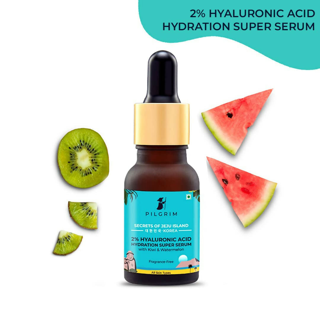 Pilgrim 2% Hyaluronic Acid Hydration Super Serum With Kiwi & Watermelon Extracts For Hydrated Skin - Korean Skin Care