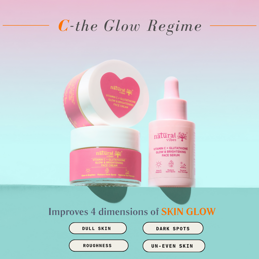 Natural Vibes Vitamin C + Glutathione Glow & Brightening Face Serum