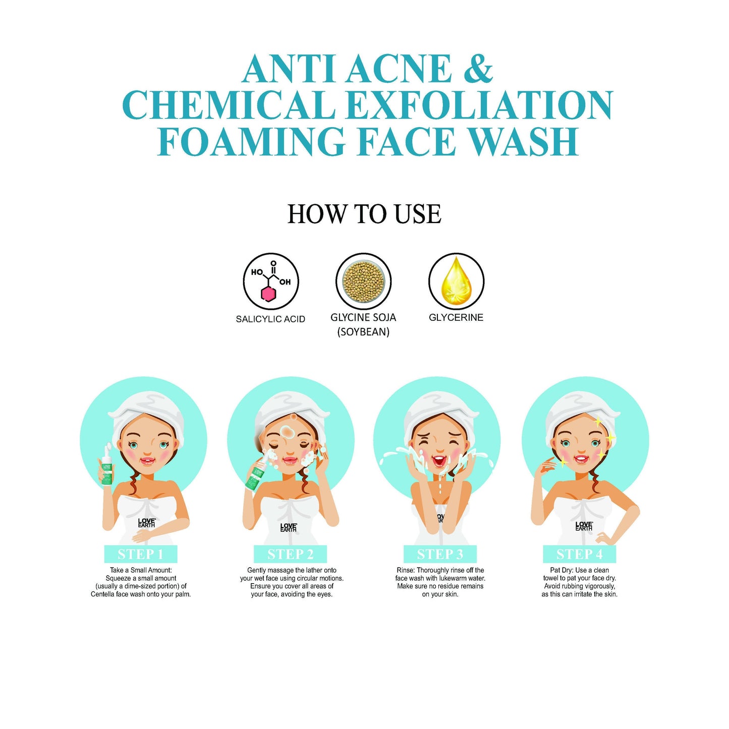 Love Earth Anti Acne & Chemical Exfoliation Foaming Face Wash