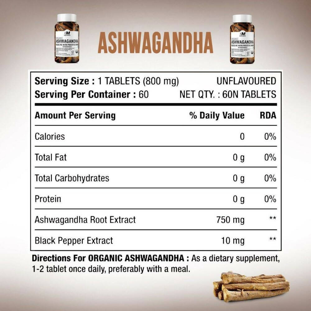 BM Wellness Ashwagandha Organic 800 mg Tablets