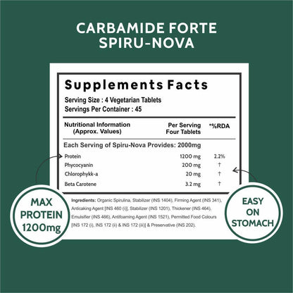 Carbamide Forte Organic Spirulina Tablets