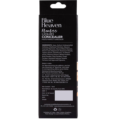 Blue Heaven Flawless Liquid Concealer Toffee